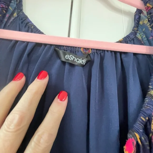 Eshakti Floral Navy Dress 2X/22W - Picture 4 of 5